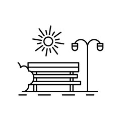 Park, summer, sun, landscape icon. Element of landscape thin line icon