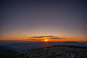 Dawn on the mountain