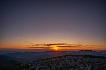 Dawn on the mountain