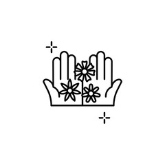 Flowers hands care spa icon. Element of spa thin line icon