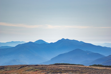 Fototapeta premium Mountains in the blue haze