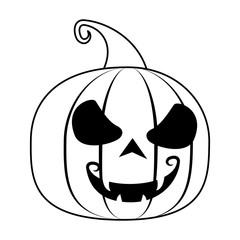 halloween pumpkin with face icon