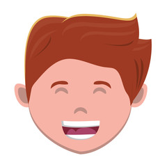happy young man head character