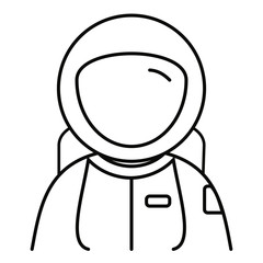 Astronaut spaceman avatar with spacesuit vector illustration icon in black and white. Icon for websites or mobile applications.