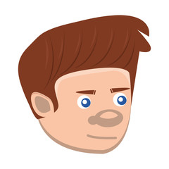 happy young man head character