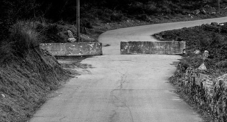 blocked road, guimaraes portugal azurem