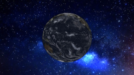 Unknown planet in the background of the nebula. Elements of this image furnished by NASA