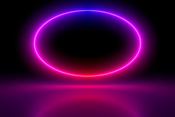 Colored luminous geometric shape on a black background.