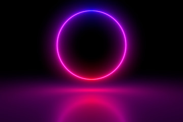 Colored luminous geometric shape on a black background.