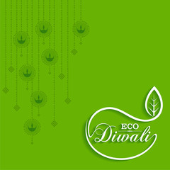 Illustration of Eco or Green Diwali Greeting