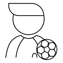Obraz premium Football soccer avatar player vector illustration in black and white.