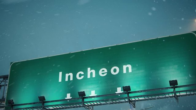 Airplane Landing Incheon in Christmas