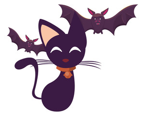 halloween cat mascot animal icon
