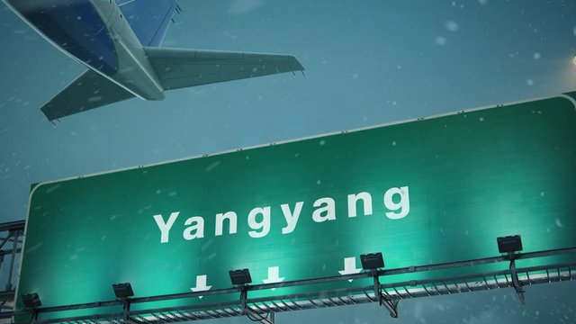 Airplane Takeoff Yangyang in Christmas