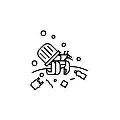 Plastic pollution icon. Element of plastic pollution thin line icon