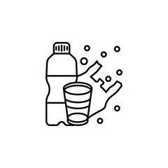 Plastic pollution icon. Element of plastic pollution thin line icon