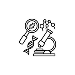 Biology, laboratory, microscope icon. Element of university thin line icon