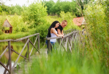 Fototapeta premium Loving young couple in park