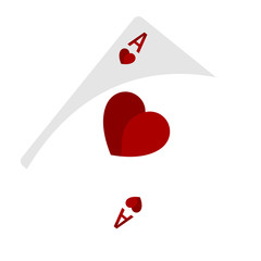 Isolated ace of hearth on a white background - Vector
