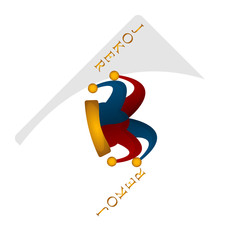 Isolated joker playing card on a white background - Vector