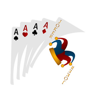 Poker cards image on a white background - Vector