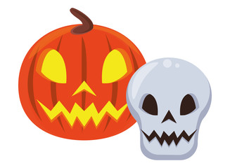 halloween pumpkin with face icon