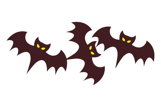 halloween bats flying animals icon