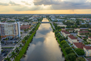 Aerial photo of the Glades Canal Miami FL