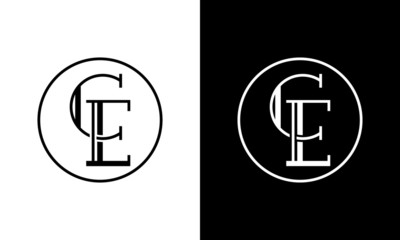 Creative modern elegant trendy unique artistic CE initial based letter icon logo, CE letter vector logo, CE Letter Logo Design with round shape,  logotype of letter C and E,  C & E Letter logo  - obrazy, fototapety, plakaty