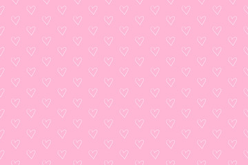 Hand drawn colorful background with hearts. Seamless texture with abstract signs. Print for banners, flyers and posters