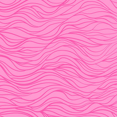 Wavy background. Hand drawn waves. Stripe texture with many lines. Waved pattern. Colored illustration