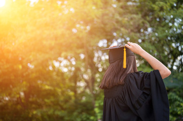 A young female student graduating from university