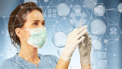 Biotech researcher research food chemistry experiment biorobotics