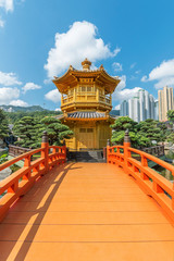 Pavilion in Chinese Temple - Chi Lin Nunnery in Hong Kong city