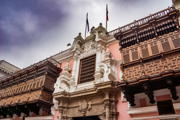 Architecture in downtown Lima, Peru.