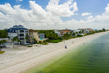 Fototapeta na wymiar Barefoot Beach Florida USA aerial photo