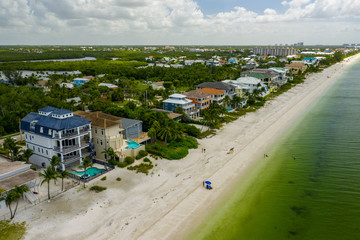 Homes on the beach aerial photo