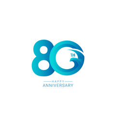 80 Years Anniversary Bird Model Vector Template Design Illustration