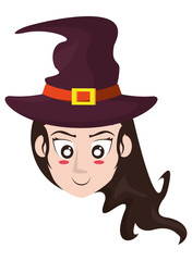 woman with costume of witch head character