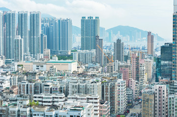 Naklejka na ściany i meble High rise residential building in Hong Kong city