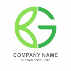 Letter G Green Leaf Plant Nature Farm Business Company Vector Logo Design