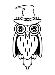 halloween owl with witch hat
