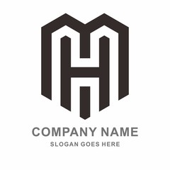 Monogram Letter H & M Business Company Vector Logo Design