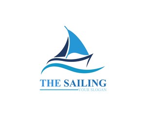 Fototapeta na wymiar Sailing ship boat vector logo icon template design