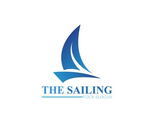 Sailing ship boat vector logo icon template design