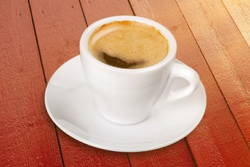Coffee cup  on wooden background
