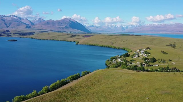 Landscaping view of Tekapo area, New Zealand