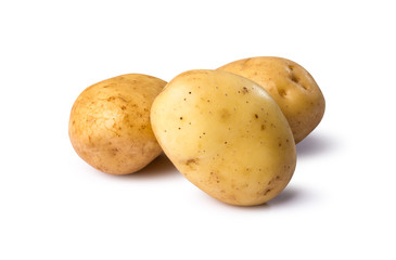 potato on white background