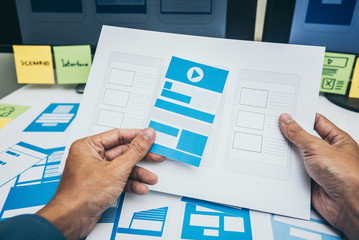 User Experience ux designer web smartphone layout.