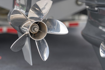 Stainless steel motor boat racing propeller © Felix Mizioznikov